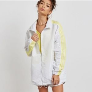 Adidas Fashion League 3pc Set Windbreaker, Shorts, Tee Bright White/Yellow Sz S